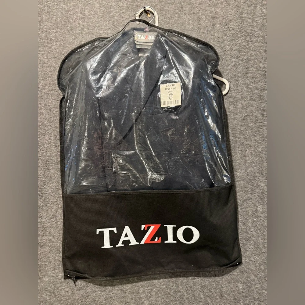 Tazio Suit Set Youth Boys sz 6 gray 4 piece jacket tie vest shirt Slim *No Pants